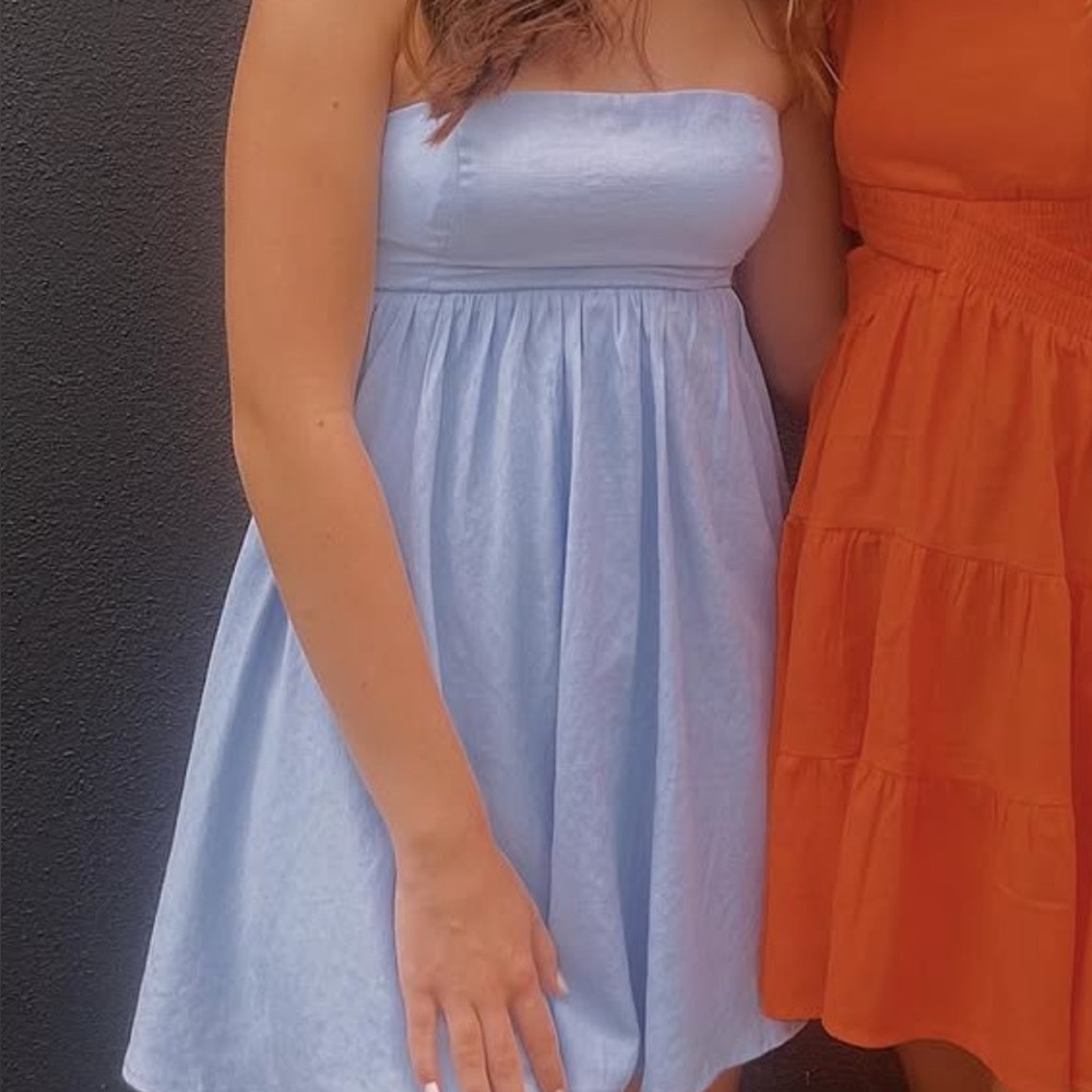 Light Blue Strapless Dress